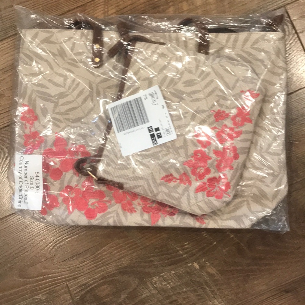 Shoulder bag and purse bamboo and floraL NWT